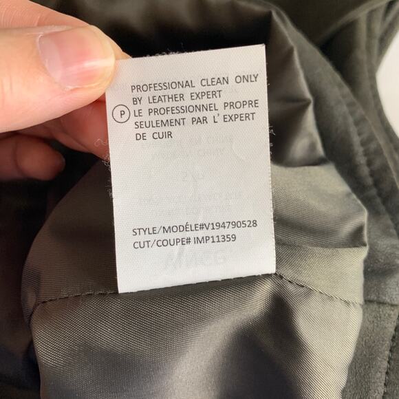 Vince Leather Vest Women S Small Deep Olive Suede Moto Asymmetric Jacket *READ - Picture 14 of 16